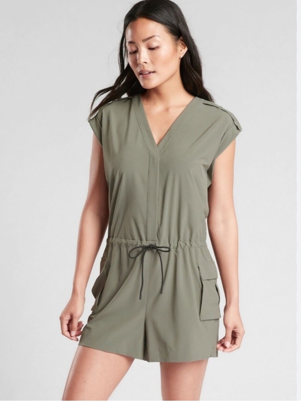 Athleta Sutton Romper in Green Size 6
